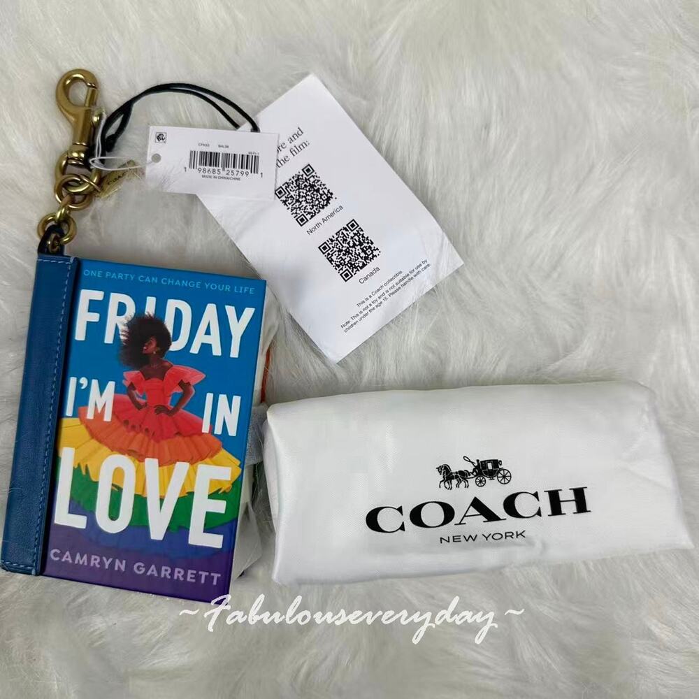 Coach Friday I'm In Love By Camryn Garrett Book Bag Charm CFK53 NWT